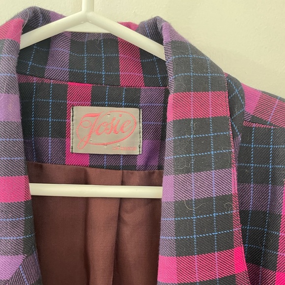 Pink and purple plaid blazer - Picture 3 of 3